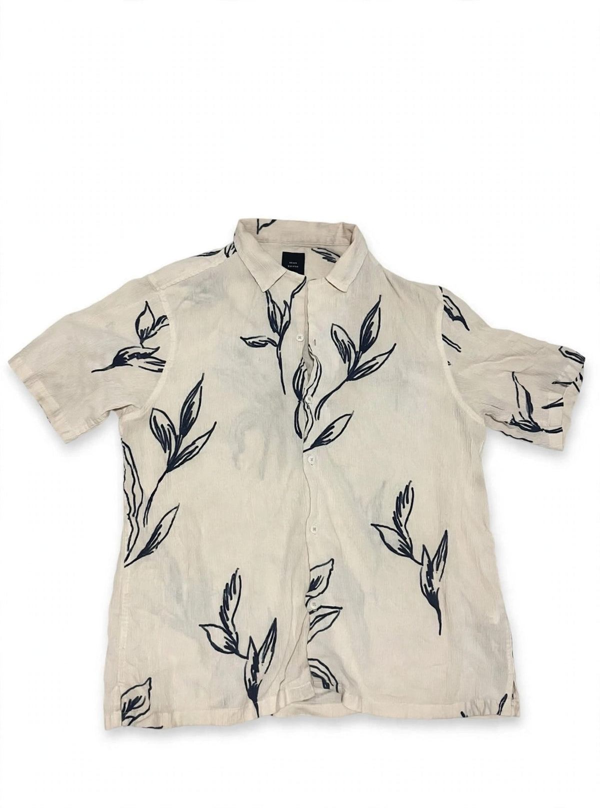 Camisa Hawaiana Beige Hojas - Verano Tarragona